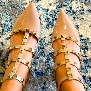 Mix No.6 faux rock studs heels. Size 7.5 medium. Nude color.